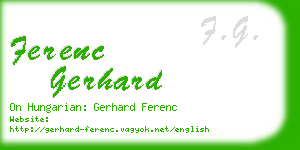 ferenc gerhard business card